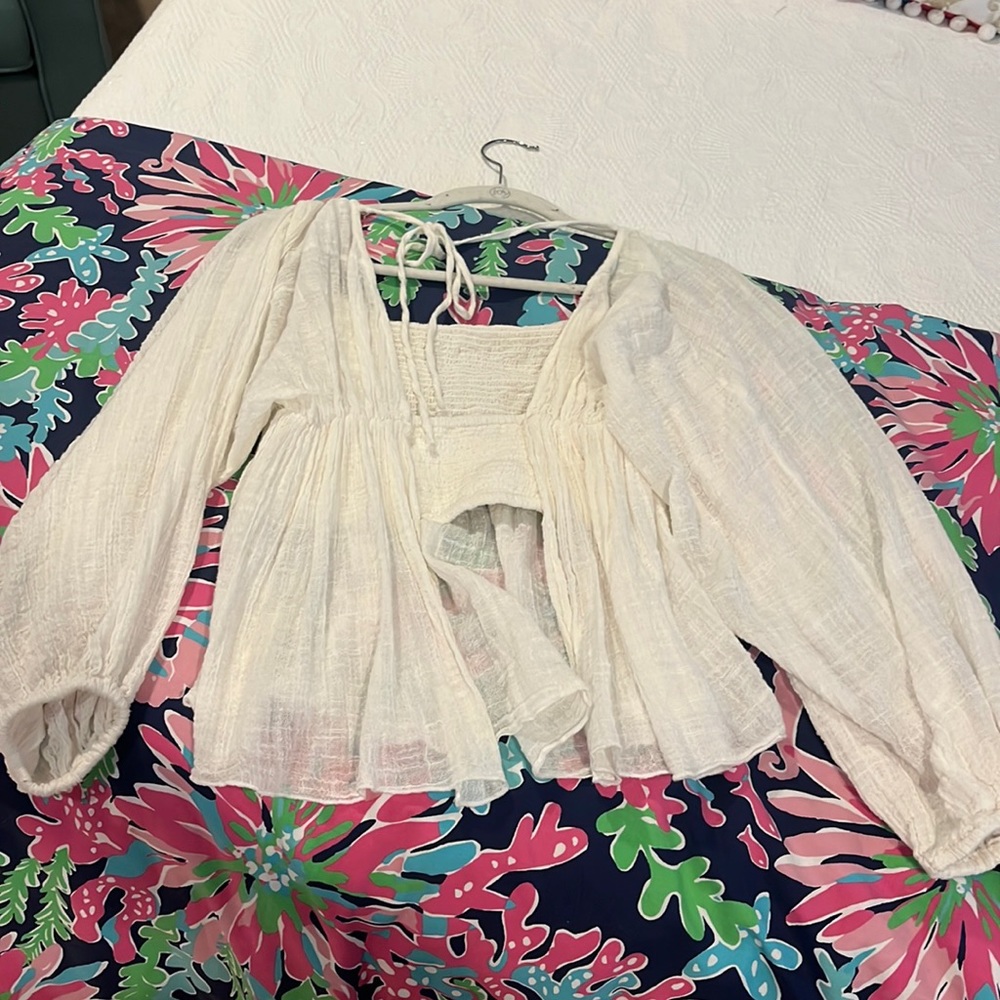 Free people open back blouse